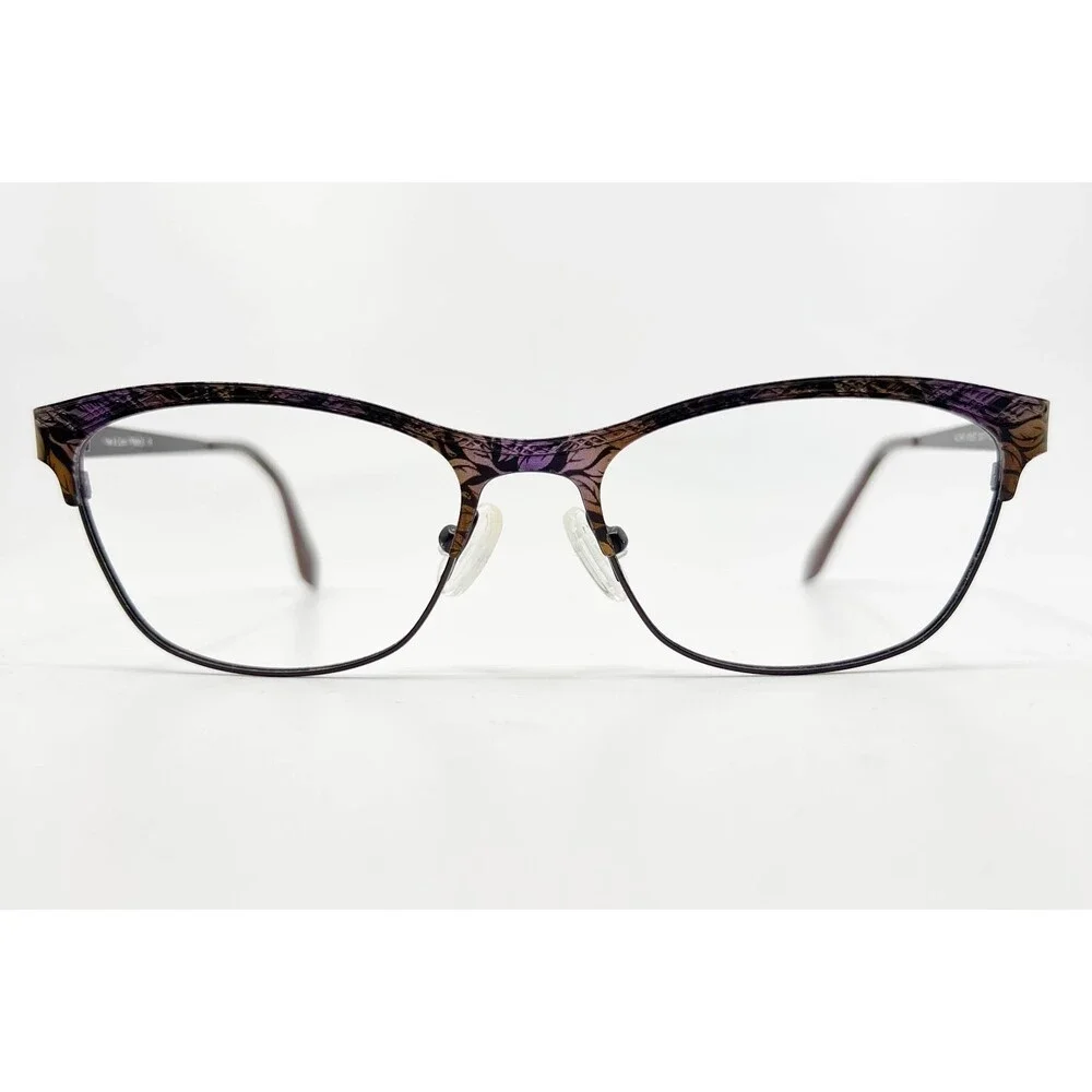 Nat Coco NC1347 Black/Multi & Violet/Multi 53-17-135 Cat Eye Eyeglasses